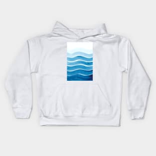 Waves watercolor painting Kids Hoodie